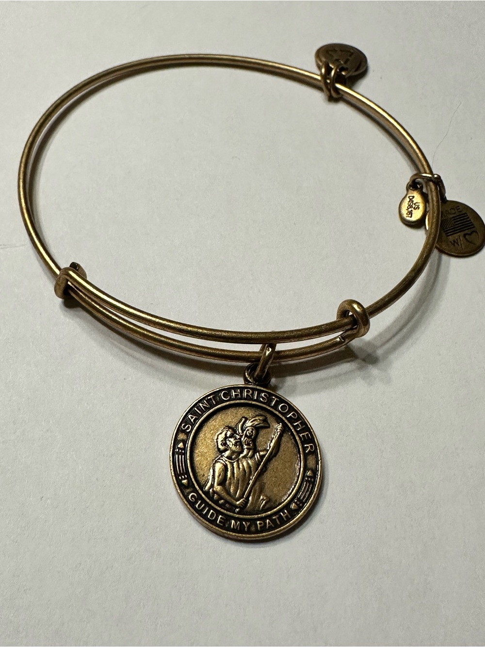 Alex and Ani Saint Christopher Bronze Charm Bangle Bracelet - Women's Jewelry